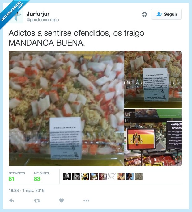 España,español,bandera,aguilucho,franquista,paella mixta,palitos,cangrejo