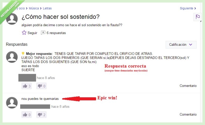 Yahoo Respuestas,Epic win,sol,sostenido,flauta,quemarias,quemar,astrofísica
