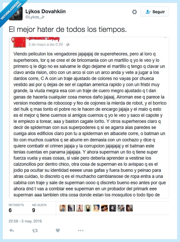 crítica,cine,superhéroes,vengadores,avengers,haters,iron man,capitan america,película