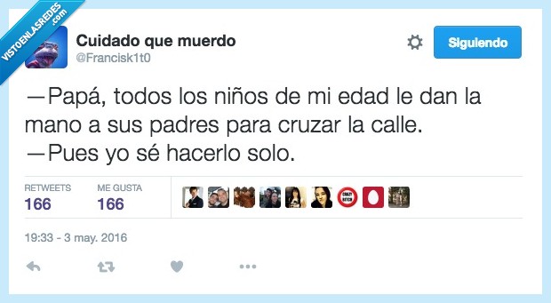 papa,niños,edad,cruzar,mano,calle,solo,solito