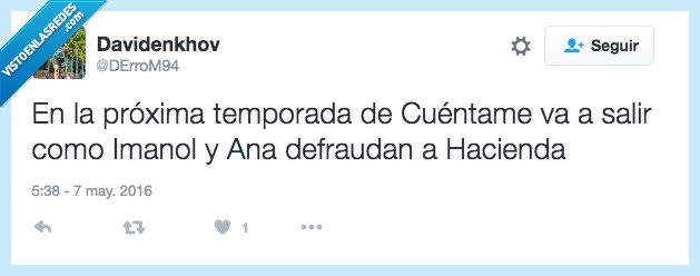proxima,temporada,cuentame,salir,imanol arias,ana duato,defraudan,defraudar,hacienda,panamá