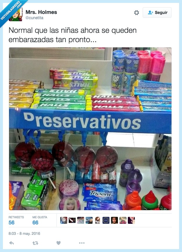 foto,twitter,humor,educación,golosinas,chucherías,chicles,barbie,pronto,embarazadas,niñas