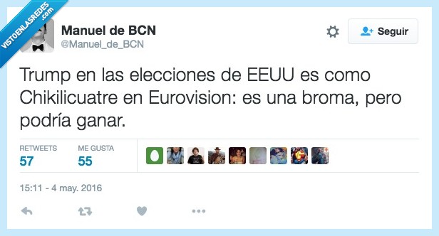 Donald Trump,elecciones,EEUU,Chikilicuatre,Eurovision,broma,ganar