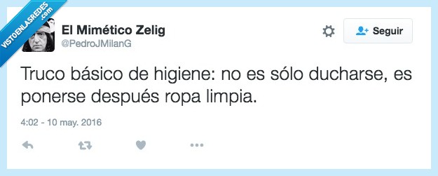truco,higiene,basico,duchar,despues,ropa,limpia,peste,sucio
