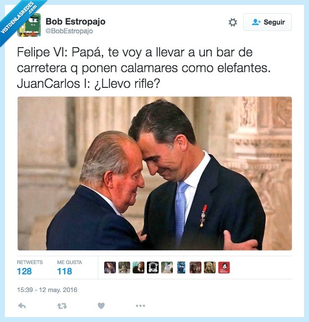 padre,hijo,rey,Felipe,Juan Carlos,calamares,elefantes