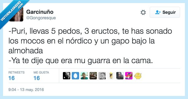 puri,pedos,eructos,mujer,mocos,cama,almohada