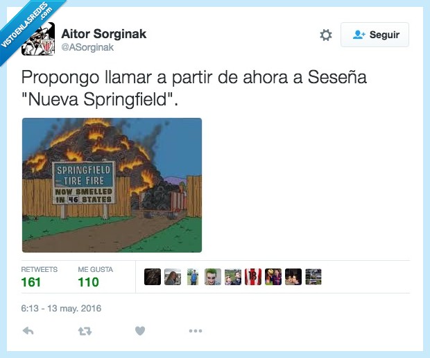 propongo,llamar,partir,ahora,Seseña,Nueva Springfield,fuego,incendio,neumaticos