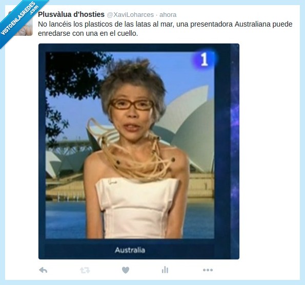 lanzar,plastico,lata,mar,presentadora,australia,australiana,Eurovisión