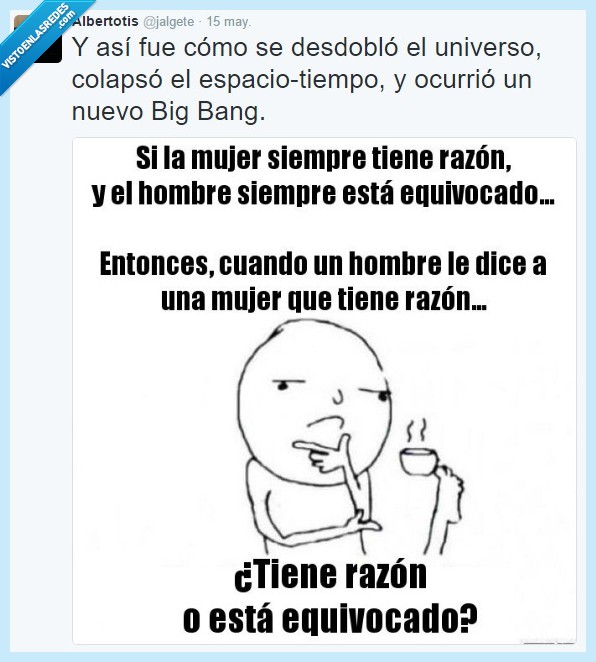 paradoja,hombre,mujer,razón,desdoblar,universo,equivocado,big bang