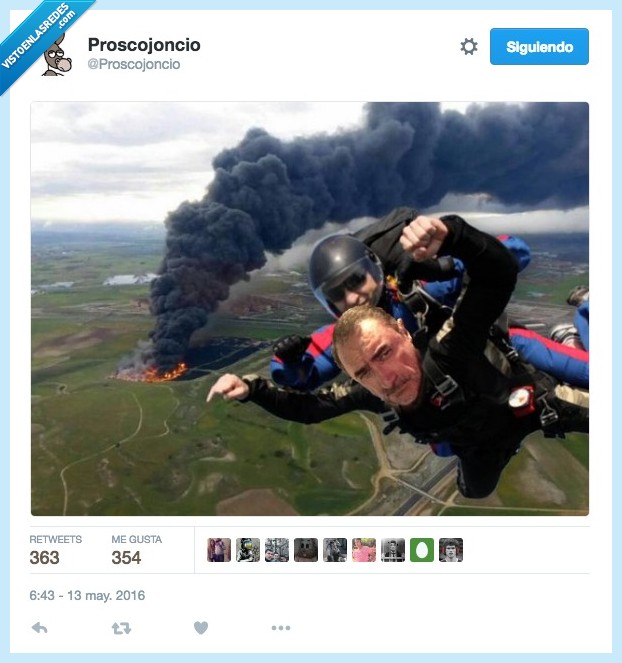 Carlos Herrera,seseña,paracaidismo,incendio,fuego,neumaticos,ruedas,selfie