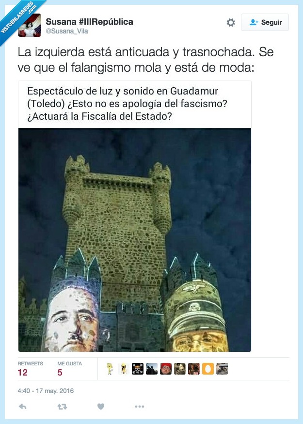 izquierda,anticuada,franquismo,fiscalia,Guadamur,Toledo,castillo,apología,Francisco Franco