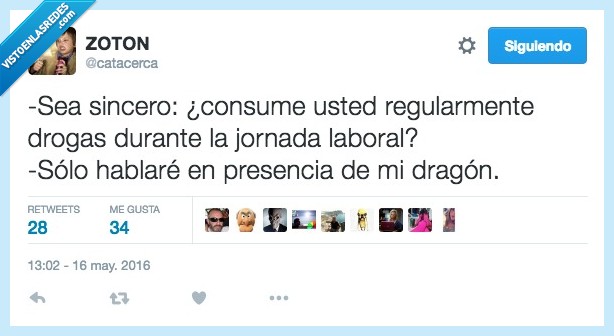 sincero,consumir,regularmente,drogas,jornada,laboral,presencia,dragon