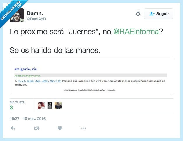 RAE,amigovio,juernes,diccionario