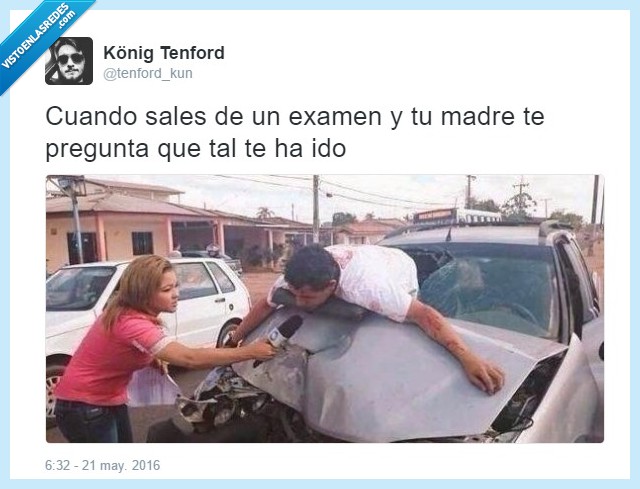 madre,hijo,salir,examen,pregunta,ido,accidente,entrevista