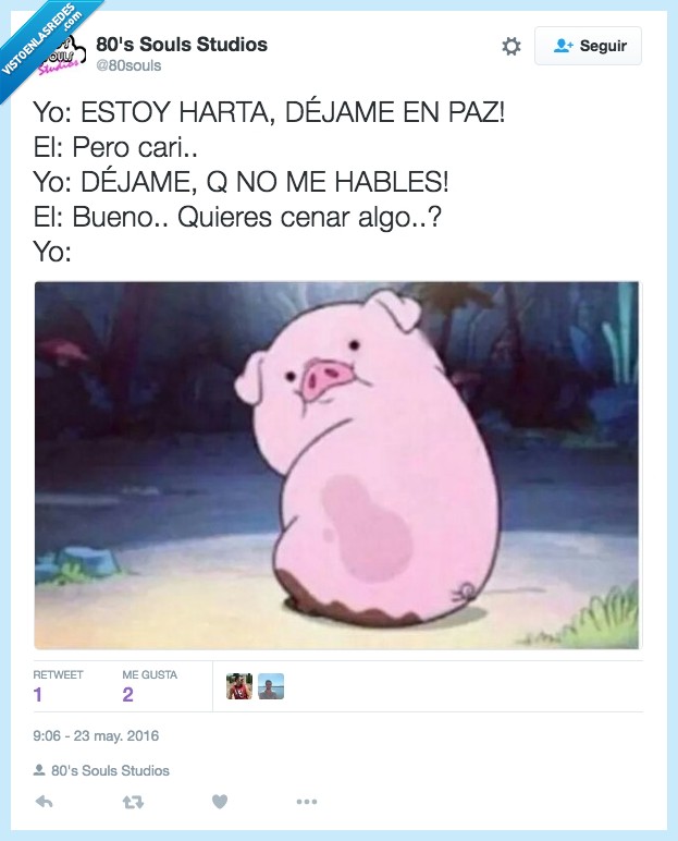 harta,dejame,paz,cerdo,Waddles,Gravity Falls,pelea,cari,comer