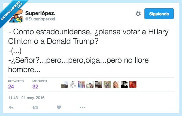 estadounidense,estados unidos,votar,Hillary Clinton,Donald Trump,señor,llorar