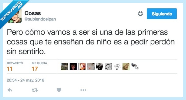 primeras,cosas,enseñar,aprender,niño,pedir,perdon,sentir