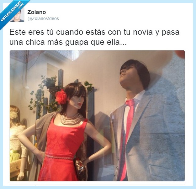 noviazgo,celos,infiel,mirar,guapa,novia,novio,maniquí