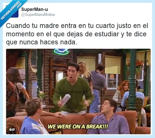 friends,descanso,ross,break,madre,carto,estudiar