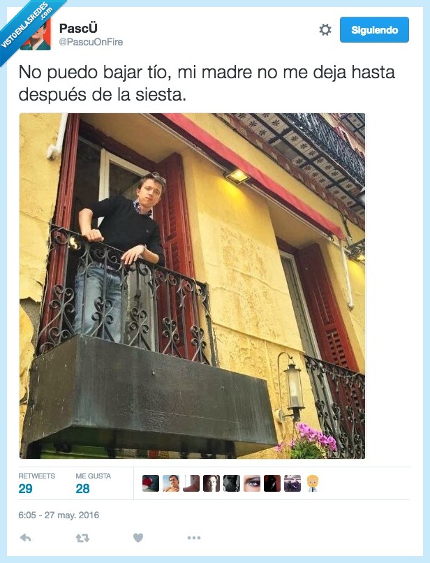 Iñigo Errejón,madre,deja,bajar,despues,siesta,amigo,parque,niño,jugar