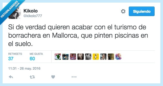 acabar,turismo,borrachera,Mallorca,pintar,piscina,suelo,matar,balconing,selección natural