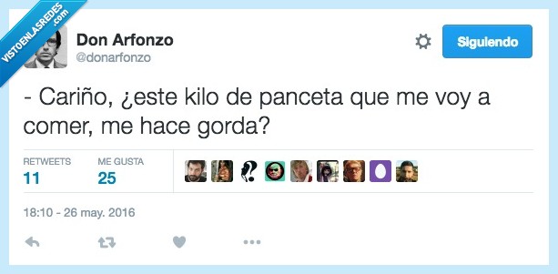 cariño,marido,mujer,gorda,kilo,panceta,comer