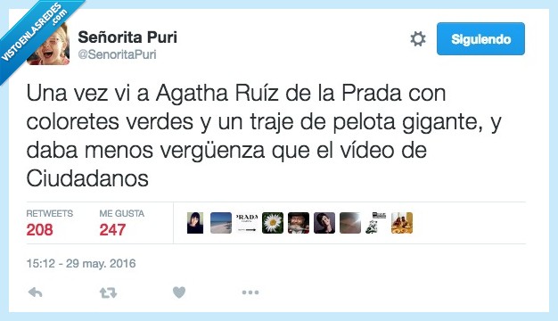 Agatha Ruiz de la Prada,colores,traje,pelota,menos,vergüenza,vídeo,ciudadano's,c's
