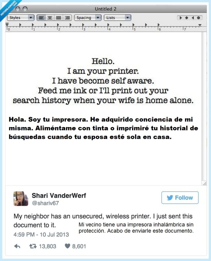 Twitter,impresora,documento,historial,búsqueda,broma