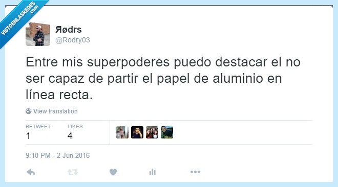 superpoder,papel aluminio,línea recta