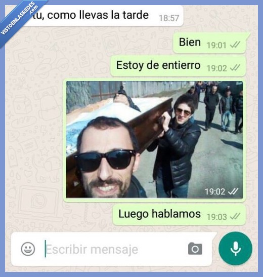 entierro,whatsapp,conversación