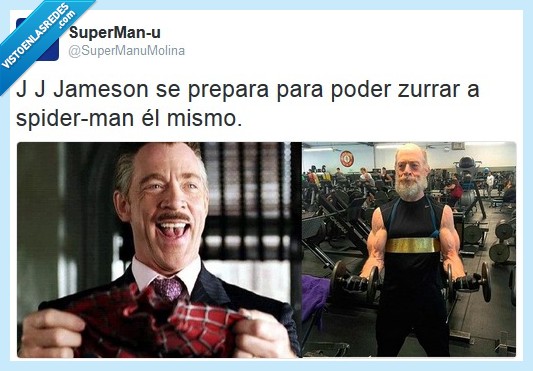 jj jameson,jk simmons,spiderman,pesas