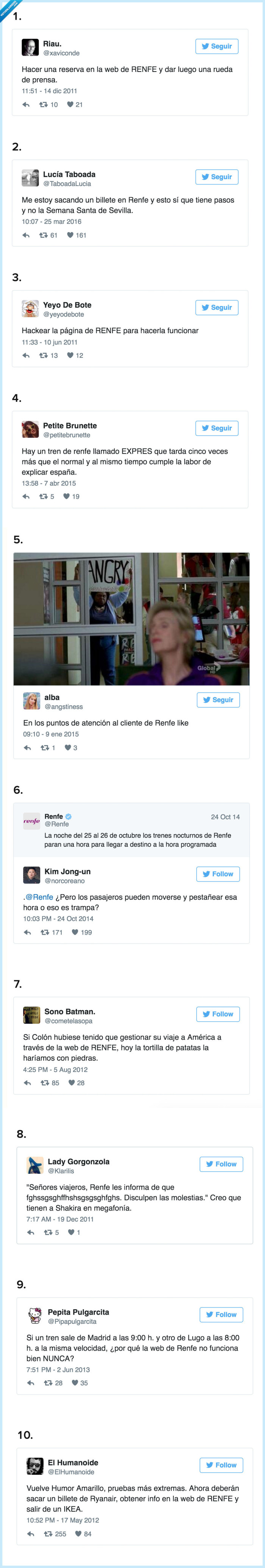 445648 - Los mejores 10 tweets que resumen la web de Renfe