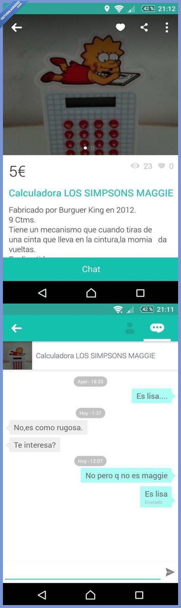 wallapop,maggie,lisa,simpson,calculadora,y encima pide cinco pavos xdddd