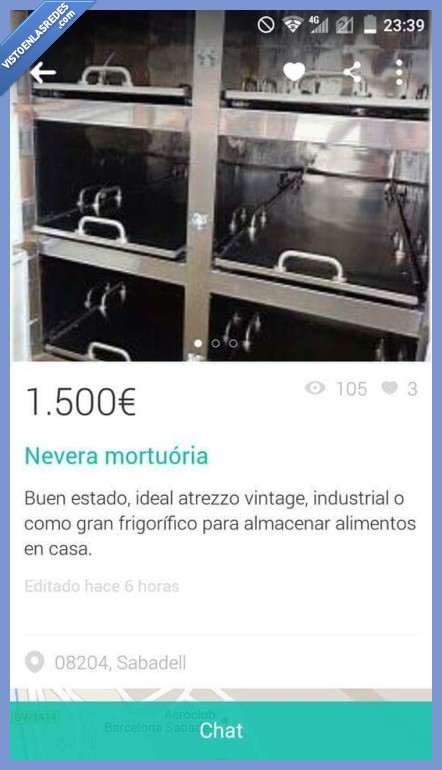 wallapop,nevera,cadáveres,comida,alimentos