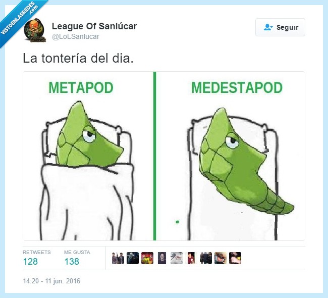 metapod,medestapod,tonteria del dia,pokémon,chistaco