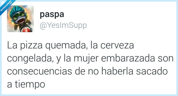 pizza,congelada,quemada,cerveza,mujer embarazada,consecuencias,sacarla