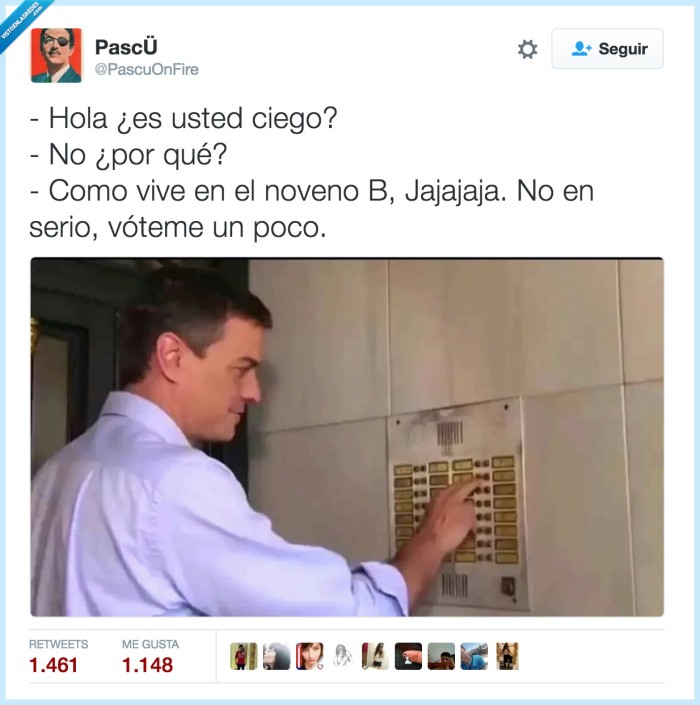 pedro sánchez,interfono,ciego,votar