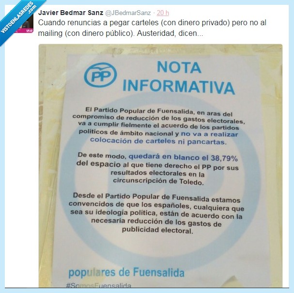 PP,Rajoy,Austeridad,Mailing,Campaña Electoral,Carteles