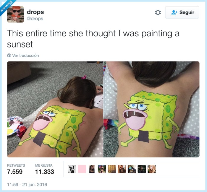 bob esponja cavernícola,sponge bob caveman,cabreado,dibujo,espalda