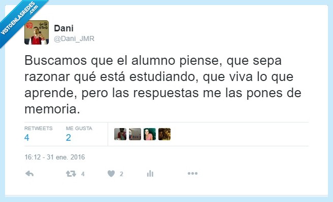 profesores,memoria,responder,aprender,asimilar,conceptos,examen,respuestas,hipocresía