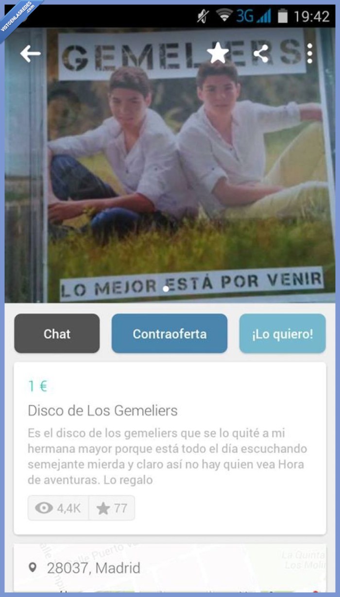 gemeliers,wallapop,disco,vender