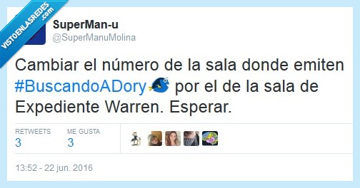 buscando a dory,expediente warren,peli de miedo,sala,cambiar