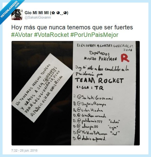 Rocket,Elecciones,GiovanniPresidente,R