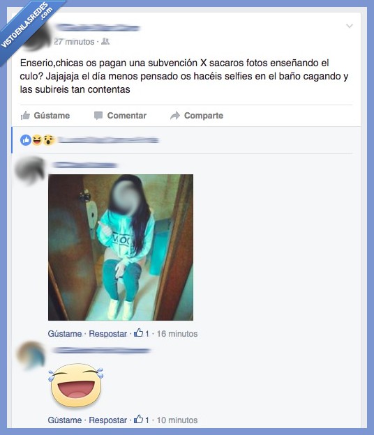 selfies,cagando,baño,chicas,zasca,facebook