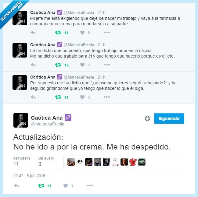 trabajo,despido,crema,jefe