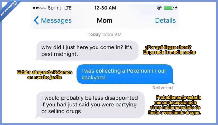 conversacion whatssap,mama,pokemon go
