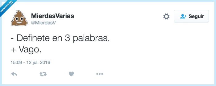 definir,tres,palabras,vago