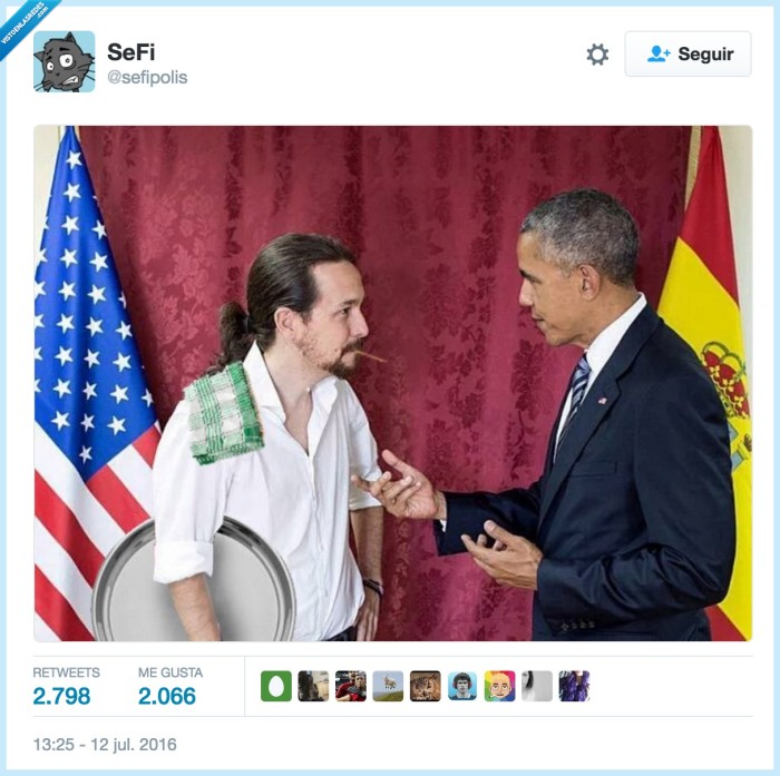 camarero,obama,pablo iglesias