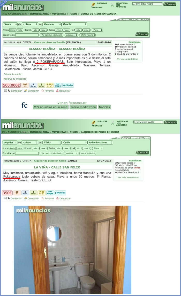 pokemon go,pokeparadas,piso,milanuncios