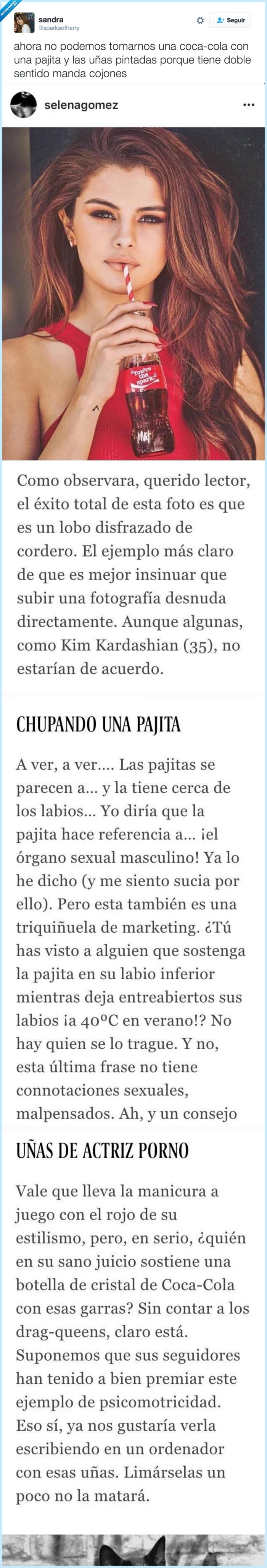 selena gomez,pajita,foto,instagram